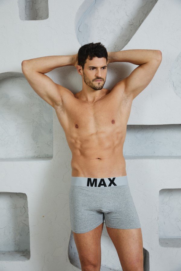 M608.1(gris) PACK X3 BOXER ALG Y LYCRA LISO ART.MX608 - Imagen 1